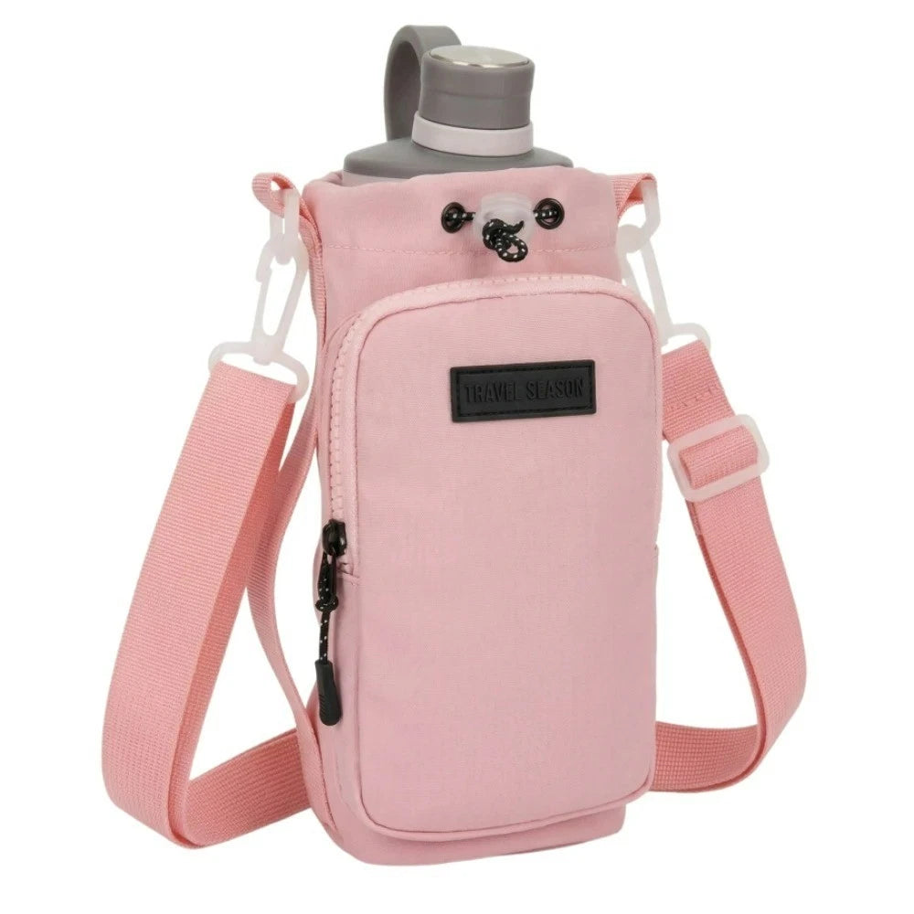 Water Bottle Bag Portable Holder Tumbler Bag With Shoulder Strap TT