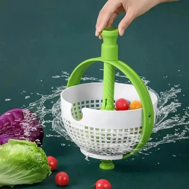Salad Spina 2-In-1 Easy-To-Use Collapsible Salad Spinner Straining Colander